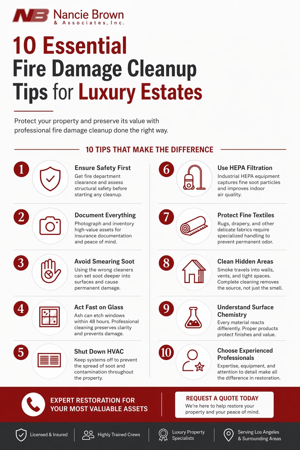 10 Essential Fire Damage Cleanup Tips Infographic