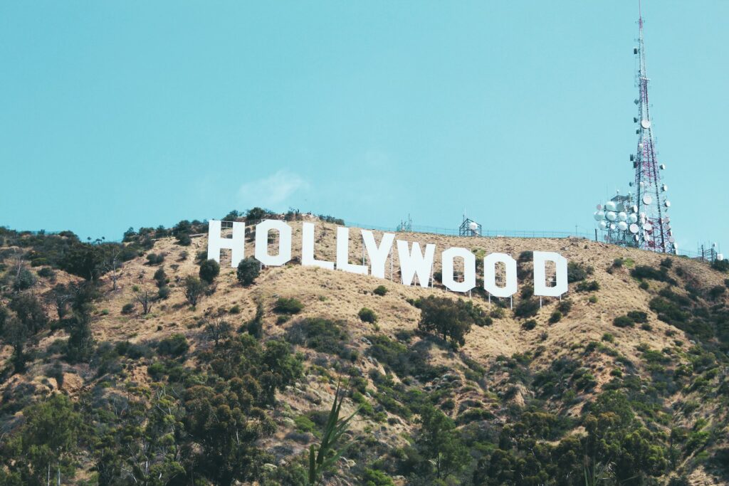 Hollywood sign in Hollywood, Los Angeles, California. 